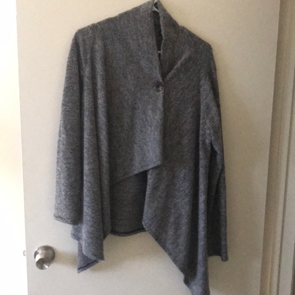 Poncho style button up sweater!